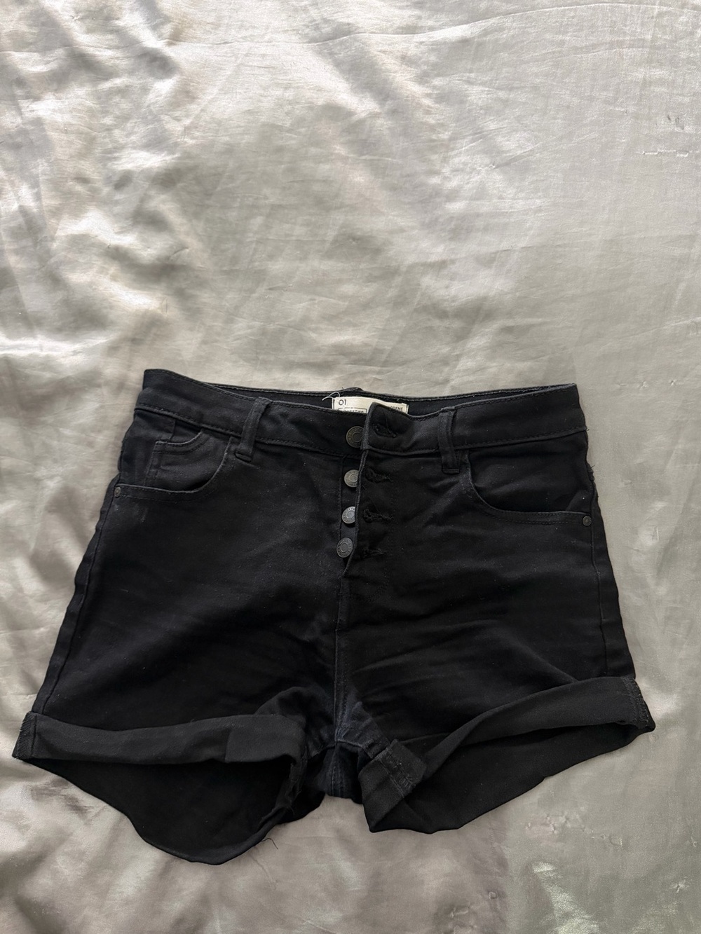 Ardene High Rise Jean Shorts (size 01) (black)